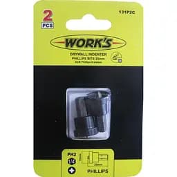 Набор бит по гипсокартону Work's PH2 x 25 мм 2шт. (35063)