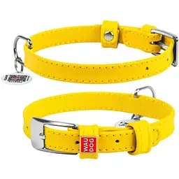 Ошейник для собак Waudog Glamour кожаный с QR паспортом, без украшений, XS, Ш 15 мм, Дл 27-36 см (2032708000004)