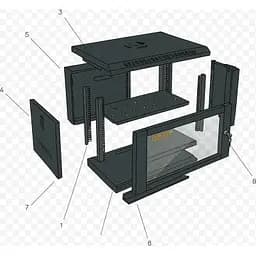 Шафа настінна GEAR 9U 19 600x450x500 мм, + Полиця 19, black (GWMSN-9U-600-450) - мініатюра 3