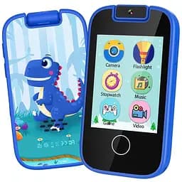 Модернизированный детский телефон-игрушка FILP для детей 3, 4, 5, 6 лет, сенсорный с камерой