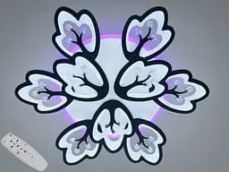 Дизайнерська стельова LED люстра Diasha 8148/6+3BK Petal чорна, 9 плафонів, 185 Вт, 80 см, 16-25m2