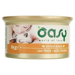 Вологий корм для дорослих котів Oasy Курка мус 85 г