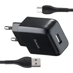 Сетевое зарядное устройство Hoco N2 Vigour single port charger Set Micro (EU) Черный
