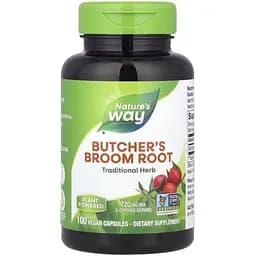 Корінь рускусу Nature's Way Butcher's Broom Root 940 mg, 100 капсул для підтримки здоров'я венозної системи