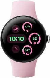 Смарт-годинник Google Pixel Watch 3 41 mm Wi-Fi Polished Silver Aluminum Case/Rose Quartz Active Band - мініатюра 2