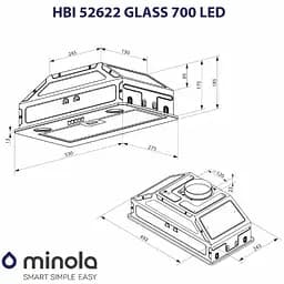 Витяжка вбудована Minola HBI 52622 BL Glass 700 LED - мініатюра 9