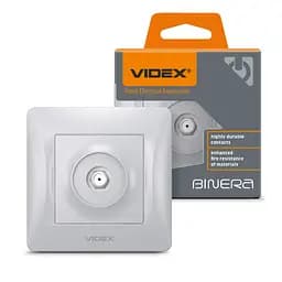 Розетка Videx Binera SAT одинарна супутникова срібний шовк (VF-BNSK1SATE-SS)