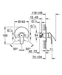 Душева система прихованого монтажу Grohe Eurosmart (33556003+28576000+27541001) UA33556003, Хром - мініатюра 6
