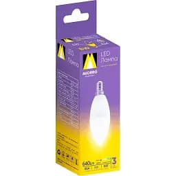 Набор светодиодных ламп Miorro LED C37, E14 8W 4000K 3 шт. (51-314-027)