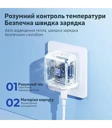 Мережевий зарядний пристрій Remax 35W PD + QC Fast Charger White (RP-U87) - мініатюра 3