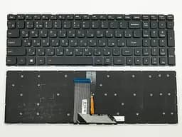 Клавіатура для LENOVO YOGA 500-15, 500-15IBD, 500-15IHW, 500-15ISK, Flex 3-1570 (RU Black, з підсвічуванням, без рамки). Оригінал.