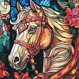 Алмазная мозаика Strateg ПРЕМИУМ Белый всадник размером 30х30 см не полная выкладка (DEEX16289)