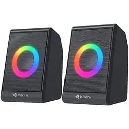Комп'ютерні колонки Kisonli X12 RGB Black