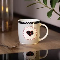 Чашка порцелянова I love you 400 мл, сірий з чорим Liling Rongxiang Ceramic RX-N240147G - мініатюра 14