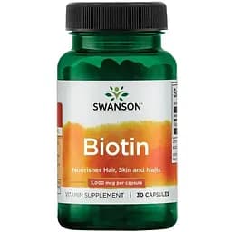 Вітаміни та мінерали Swanson Biotin 5000 mcg, 30 капсул