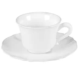 Чашка Costa Nova Alentejo для чая с блюдцем 16.8 см 220 мл белая (560673993057)