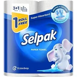 Рушник паперовий кухонний Selpak 3+1 шт.