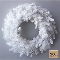 Вінки хвойні різдвяні Hvoya Traditional литі білі 40 см 10 шт.