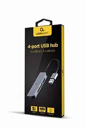 USB-хаб Cablexpert 4 ports Grey (UHB-U3P1U2P3-01) - мініатюра 2