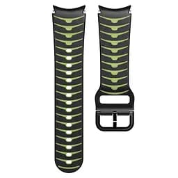 Браслет Scales для Samsung Galaxy Watch 5 - чорно-зелений ширина кріплення 20мм силікон Watchbands (W19-8WB12317561) - мініатюра 4