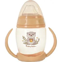 Поильник Baby Team с силиконовым спаутом и ручками 250 мл оранжевый (5004)