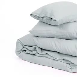 Простирадло на резинці MirSon Linen Caspian Льон 190х120 см сіро-блакитне (2200008248475) - мініатюра 5