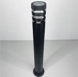 Стильний вуличний ліхтар в чорному корпусі | Line F | Арт. 8021 80CM BK (стовп)