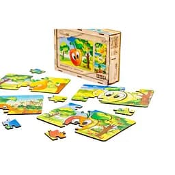Детский деревянный пазл Фрукты 4 в 1 PuzzleOK Puz-84681, 80 элементов