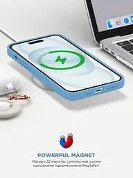 Силиконовый чехол с MagSafe для Apple iPhone 15, ICON2 MagCase, голубой, противоударный, панель с мягкой подкладкой, защита всего корпуса, поддержка беспроводной зарядки, совместим с защитными стеклами и пленками, ArmorStandart (ARM77012) - мініатюра 9
