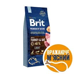 Уцінка. Сухий корм для собак з надмірною вагою Brit Premium Dog Light, з індичкою, 15 кг  - мініатюра 2