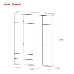 Розпашна Шафа для одягу Doros Лукас Дуб Сонома 180х50х240 (80737731) - мініатюра 8