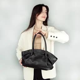 Сумка жіноча шкіряна офісна Virginia Conti 03852 з 2 ручками чорна - мініатюра 2