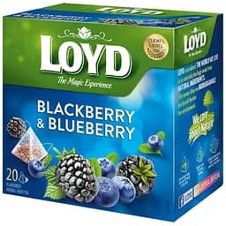 Чай фруктовий Loyd Blackberry&Blueberry зі смаком ожини та чорниці 40 г (20 шт. х 2 г)