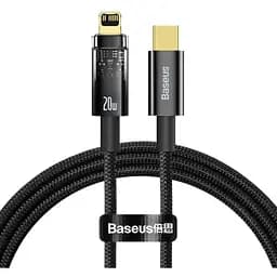 Кабель Baseus Explorer Series Auto Power-Off Fast Charging Data Cable Type-C to Lightning 20W 1 м Черный