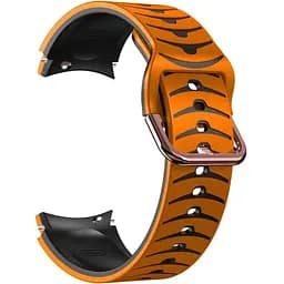 Ремінець для Samsung Galaxy Watch 4 44mm - оранжево-чорний ширина кріплення 20мм силікон Watchbands Scales (W20-0WB10281110)