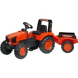 Дитячий трактор на педалях Falk 2060AB Kubota з причепом помаранчевий (2060AB)