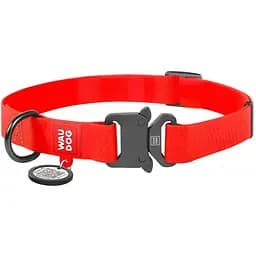 Нашийник для собак Waudog Waterproof, коллартекс, водостійкий, з QR паспортом, 23-35х1,5 см, червоний