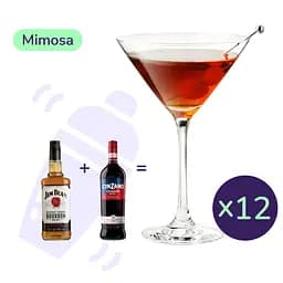 Коктейль Manhattan (набір інгредієнтів) х12 на основі Jim Beam White Straight Bourbon