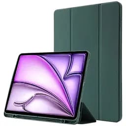 Чохол-книжка BeCover Tri Fold Soft TPU з кріпленням Apple Pencil для Apple iPad Air 13" M2/M3 2024/2025 Dark Green (711467)