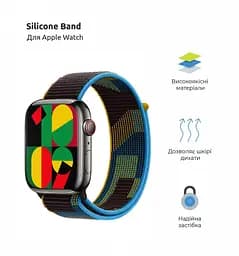 Ремінець ArmorStandart Nylon Band для Apple Watch 42 (Series 11-10)/41/40/38 Blue Unity (ARM74209) - мініатюра 2