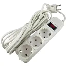 Сетевой фильтр Greelite SP5 удлинитель на 3 розетки 5 м с защитой от скачков напряжения белый