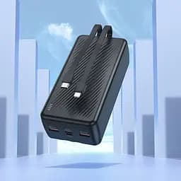 Зовнішній акумулятор BOROFONE BJ57B Graceful 22.5W+PD20W fully compatible power bank with cable(30000mAh) Black (6941991116469) - мініатюра 5