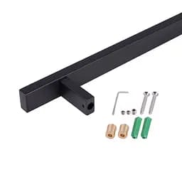 Душова стійка з тримачем універсальна Qtap Lepit 705 мм прямокутна QTLEP82103NB Black Matt Чорний матовий - мініатюра 4