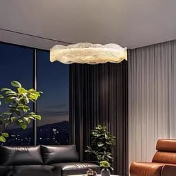 Люстра з підвісним корпусом з хвилястого рельєфного акрилу Ø 60 см | Line F | Арт. MJ373-600 BK