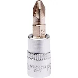 Головка торцевая Yato квадрат 1/4" "Pozidriv" PZ2 L= 37 мм (YT-04418)