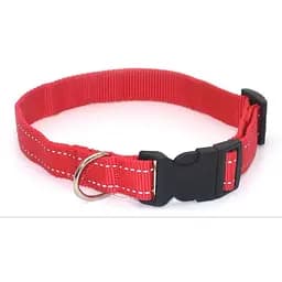 Нашийник для собак Zoo-hunt Неон капроновий світловідбиваючий ок 2,5 см 32-50 см червоний