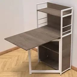 Стіл книжка з етажеркою Практик 1 Ferrum-decor 1200x640x990 Білий метал ДСП Дуб Сонома Трюфель 16 мм (FRD-104622)