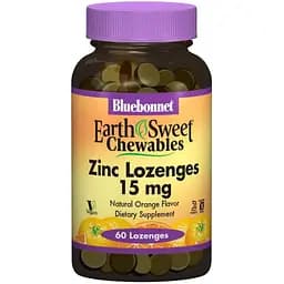 Цинк Bluebonnet Nutrition EarthSweet Chewables зі смаком апельсину 15 мг 60 таблеток