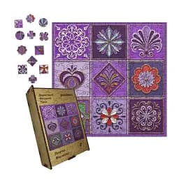 Дерев'яний фігурний пазл Плитка Фіалкова, А3, Картонна коробка 200 елементів