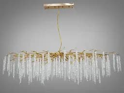 Елітна новинка, кришталева люстра Гліцинія витягнутої форми, 15 ламп